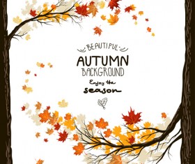 Beautiful autumn leaves vector background graphics 02 free download