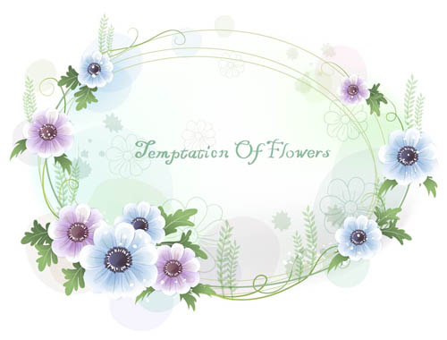 Beautiful flower frame design vectors