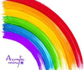 Beautiful rainbow paint design vector 02
