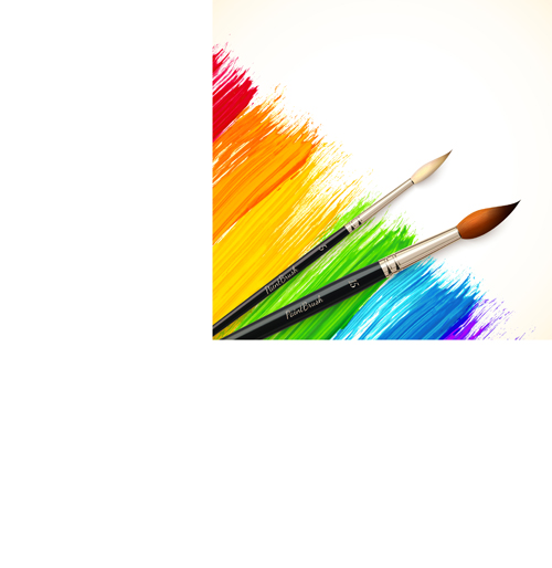 Beautiful rainbow paint design vector 04