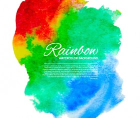 Beautiful rainbow watercolor background 01