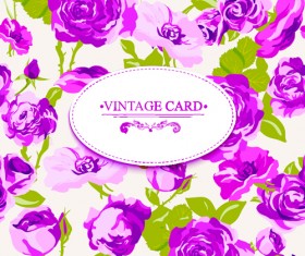 Beautiful roses with vintage cards creative vector 05