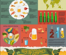 Beer infographic business template vector 05