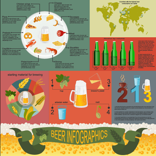 Beer infographic business template vector 05