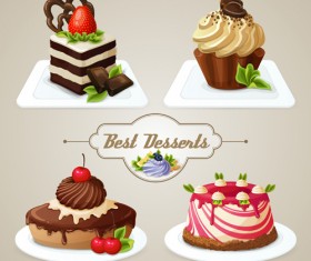 Best desserts vector icons graphics 01