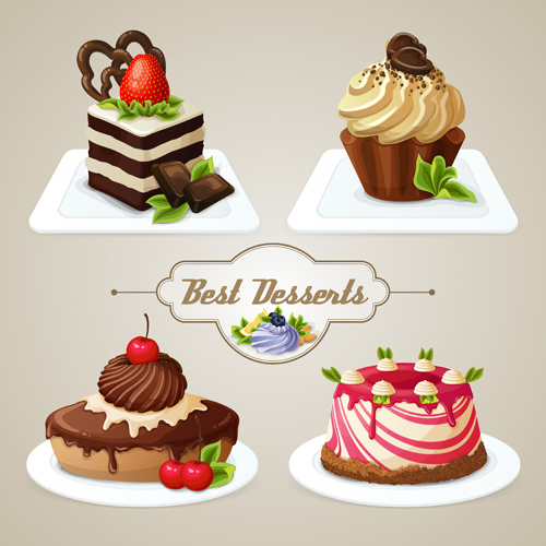 Best desserts vector icons graphics 01