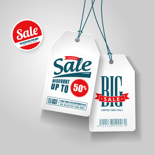 Big sale tags creative vector 01