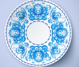 Blue and white porcelain creative design vector 02