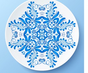 Blue and white porcelain creative design vector 04
