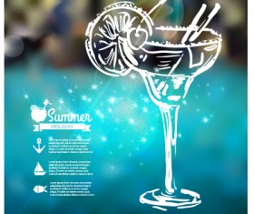 Blurred summer elements background vector material 08