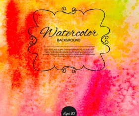Bright watercolor background graphics vector 01