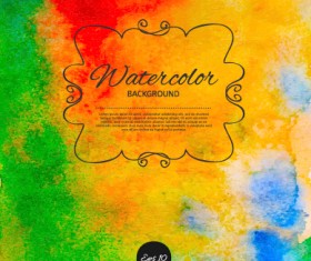 Bright watercolor background graphics vector 03