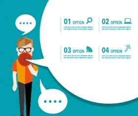 Business people with speech bubbles vector set 04