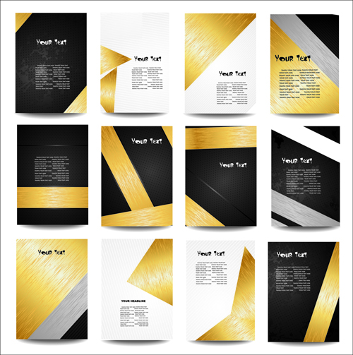 Business posters cover template vector set 01