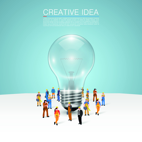 Business team creative vector illustration set 05