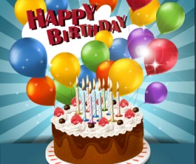 Colorful birthday background vector free download