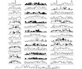 City outline and silhouette design vector