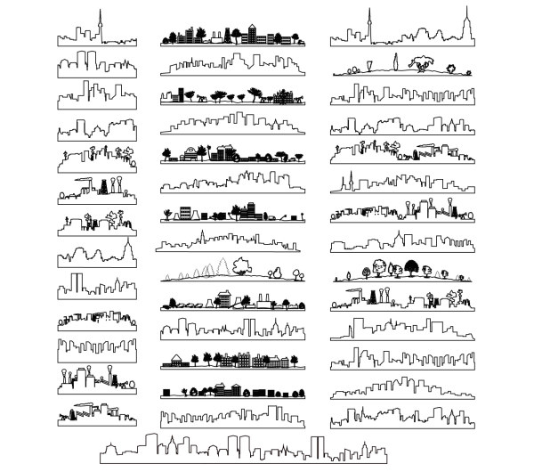 City outline and silhouette design vector