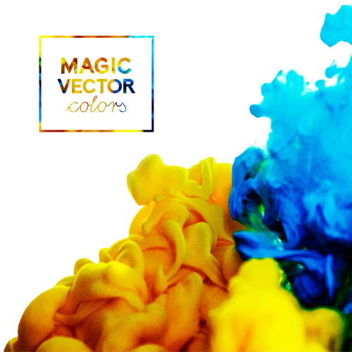 Classic ink cloud magic effects vector background 02