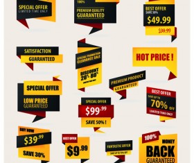 Classic origami sale label graphics vector 01