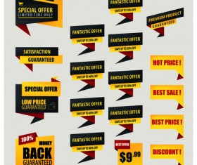 Classic origami sale label graphics vector 02