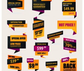 Classic origami sale label graphics vector 03