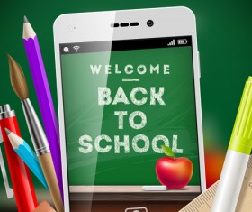 Classic school background creatime vector 02