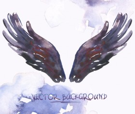 Classic watercolor wings vector background 01