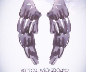 Classic watercolor wings vector background 04