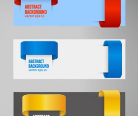 Colored corners banners vector material