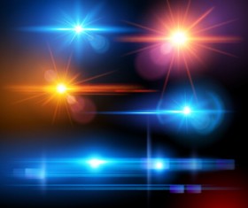 Colored light effects shiny background vector