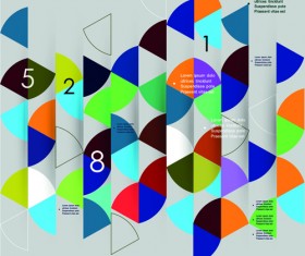 Colored mosaic business infographic vector 01