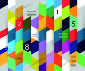 Colored mosaic business infographic vector 03