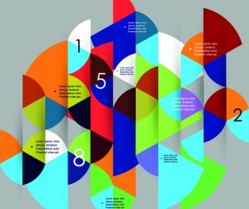 Colored mosaic business infographic vector 04