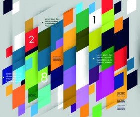 Colored mosaic business infographic vector 05