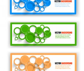 Colored round banner vector
