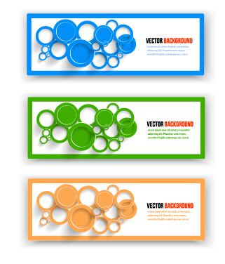 Colored round banner vector