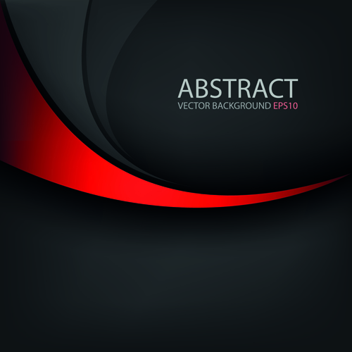 Colored wave with black background vector 05