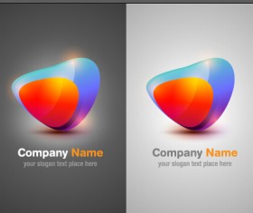 Colorful abstract company logos set vector 01