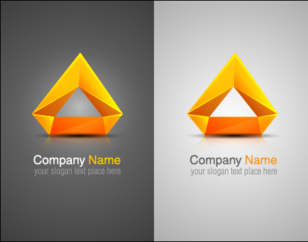 Colorful abstract company logos set vector 02
