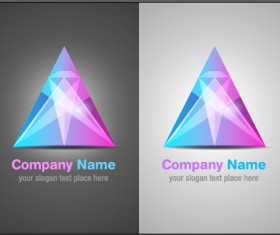 Colorful abstract company logos set vector 03
