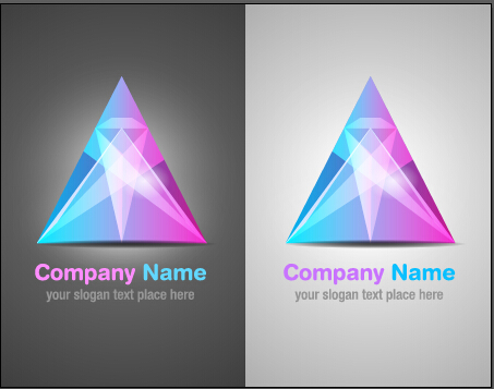 Colorful abstract company logos set vector 03