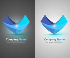 Colorful abstract company logos set vector 04