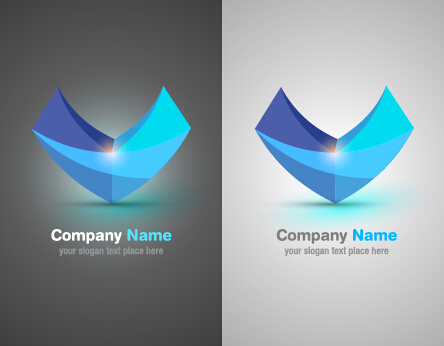 Colorful abstract company logos set vector 04