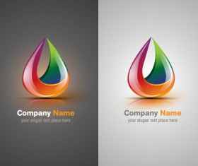 Colorful abstract company logos set vector 05