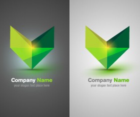 Colorful abstract company logos set vector 06