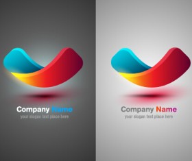 Colorful abstract company logos set vector 07