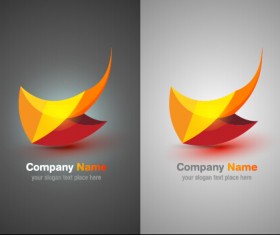 Colorful abstract company logos set vector 10