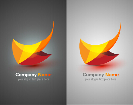 Colorful abstract company logos set vector 10
