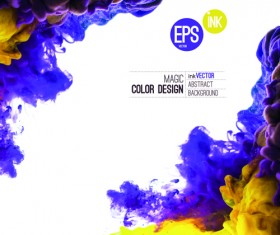 Colorful ink cloud background vector material 02